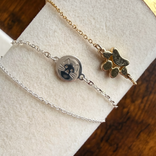 Cute Cat Bracelet in Silver