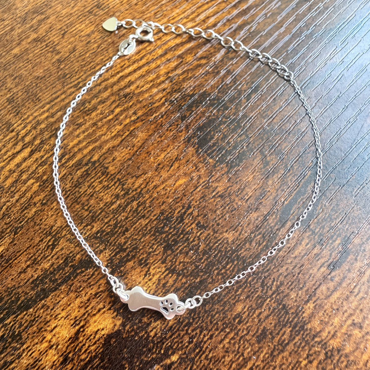 Dog Bone Bracelet in Silver