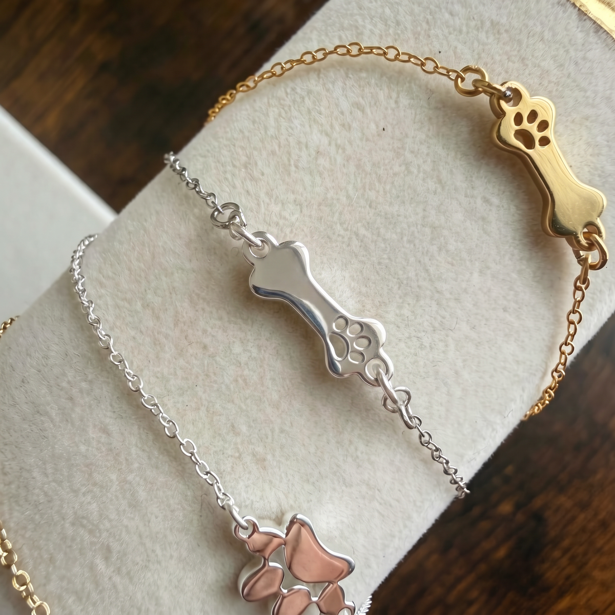 Dog Bone Bracelet in Silver