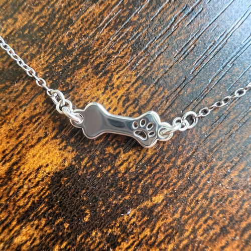 Dog Bone Bracelet in Silver